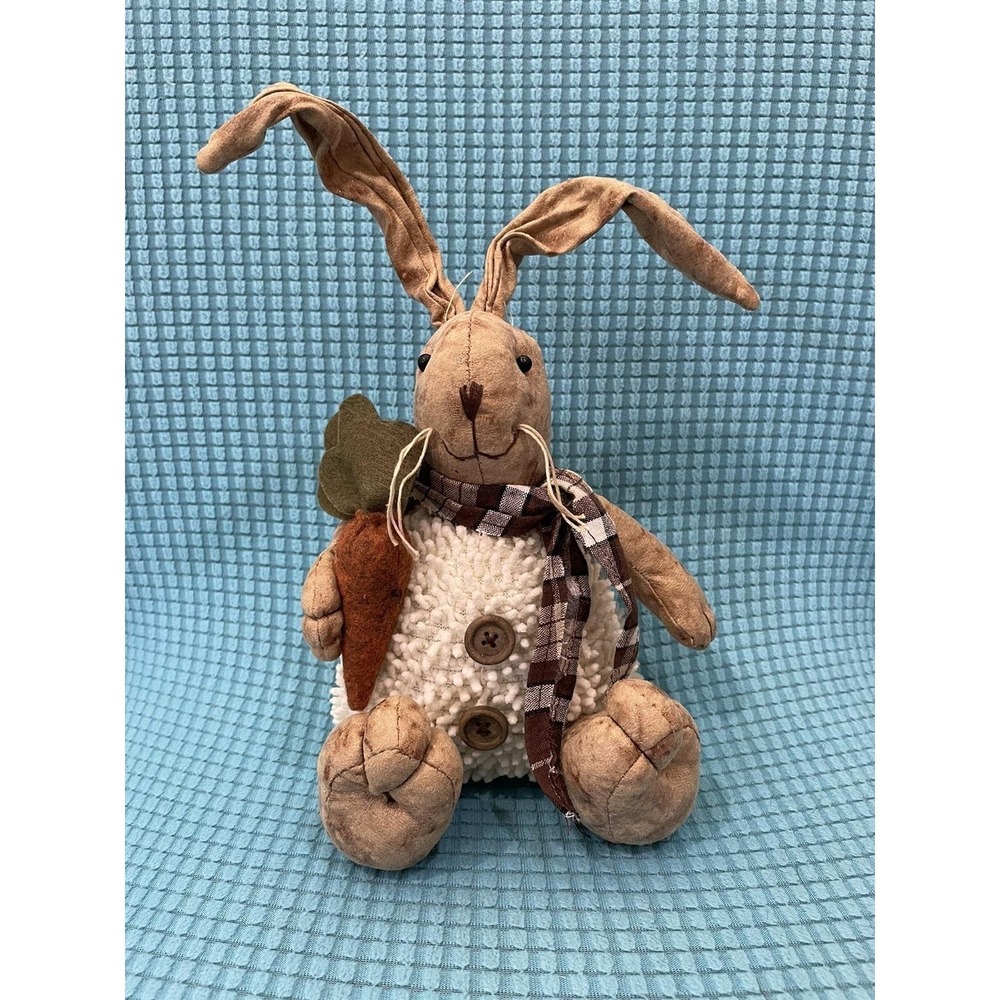 Farmhouse Primitive Bunny Rabbit Doll Handmade 10"